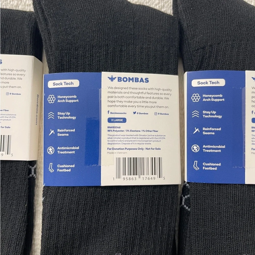 NWT Bombas 5 Pairs Bundle Pack Men’s Size XL Socks